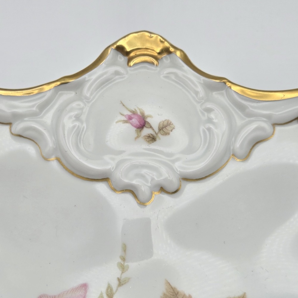 Vintage Alka Kunst Moonrose Gold Gilded Small Platter Dish With Roses - Picture 4 of 10